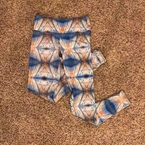 RARE NEW Onzie brand ladies XS abstract pattern full length fitness yoga legging